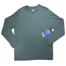 Eastern Mountain Sports EMS Men's Crew Neck Long Sleeve T-Shirt Pocket Tech Dry