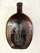 1860's Corn For The World Baltimore Monument Historical Quart Flask