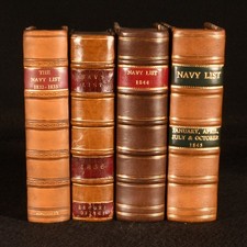 1833-1845 4vol Four Complete Quarterly Navy Lists First Edition Scarce Half Calf