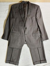 Jos A Bank Signature Collection 2pc Suit 100 Wool Mens Sz 43R 36x30 Brown/Grey