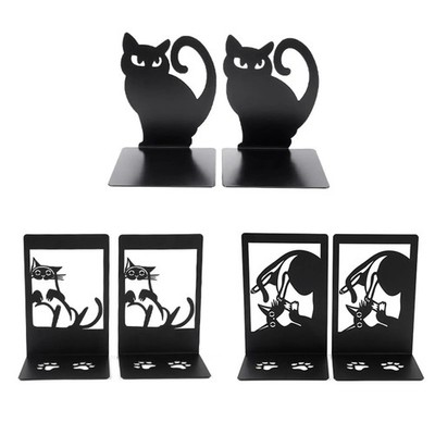 Doppelte Katzen Buchstützen Metall dekorative Bücherregal Helfer