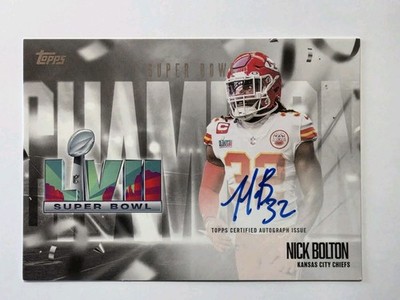 2026 Topps Flagship Nick Bolton Super Bowl LVII Champion Auto Chiefs SBCS-NB