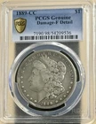 1889 CC MORGAN SILVER DOLLAR PCGS F DETAILS CARSON CITY MINT KEY DATE COIN