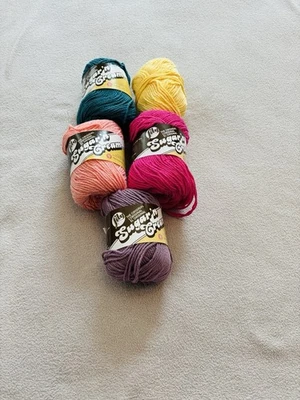 NEW Lot of 5 Lily Sugar n Cream Cotton Yarn Mixed Lot PRETTY Colors **SEE NOTE - Image 1 of 4