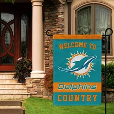 Miami Dolphins Welcome Garden Flag 12x18" Double Sided Football Banner