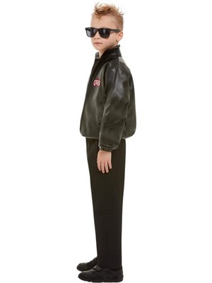 Black Licensed Grease T-Bird Jacket Fancy Dress Costume Danny Zuko Movie | eBay Black Licensed Grease T-Bird Jacket Fancy Dress Costume Danny Zuko Movie | eBay