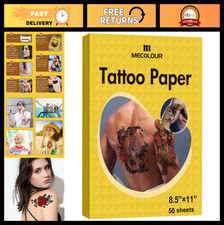 DIY Printable Temporary Tattoo Paper - 8.5"x11" Inkjet Skin Transfer Sheets 50
