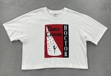 Vtg Hanes White XL Cropped Single Stitch USA Made Shirt Hoctor Dance Caravan EUC