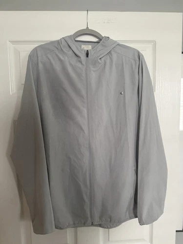Vuori Men's Jacket Size L Gray Lightweight Hooded Full Zip Outdoor Windbreaker - product listing photo