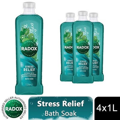 Radox Mineral Therapy Bath Soak Stressabbau, Rosmarin & Eukalyptus Duft 4x1L