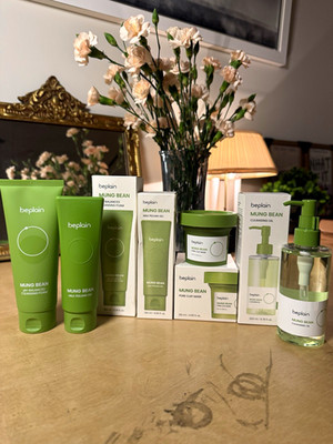 beplain MUNG BEAN Skin Care Set Cleansing Foam Gel Oil Clay Mask Pore Care