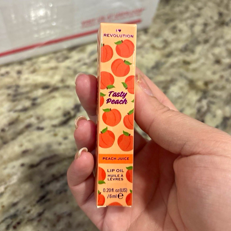 Revolution Tasty Peach Tinted Lip Oil Peach Vegan Cruelty-Free 0.20 fl oz