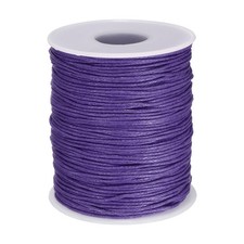 Waxed Cotton Cord 1mm 100 Yards Purple Wax String Beading Thread