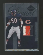 2005 LEAF LIMITED MIKE SINGLETARY 3 COLOR GAME WORN PATCH LOGO #D 18/25 HOF RARE
