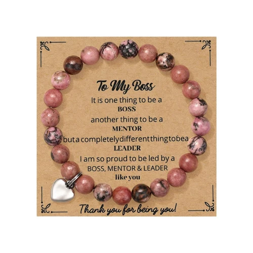 COACH Bracciale Elastico Perline Rodonite Boss Day Regali per Donna Apprezzamento Leadership