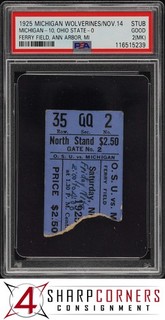 1925 MICHIGAN WOLVERINES TICKET STUB MICHIGAN VS. OHIO STATE PSA 2 (MK)