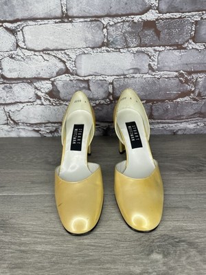VTG Stuart Weitzman Yellow Patent Leather Block Heels Women s Sz 6M US/36.5EU