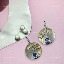 TANZANITE Stone Dangle Drop December Birthstone Earrings 925 Sterling Silver