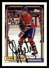 1992 Topps Hockey #341 Sylvain Lefebvre Signed Autograph (no COA)