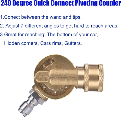 #ad #ad Gutter Cleaner Attachment Pivoting Coupler for Pressure Washer Nozzle 240 Degr $25.19