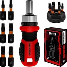 Magnetic Torx Screwdriver Set: 6 in 1 Multi Bit Drive Set with Interchangeable R