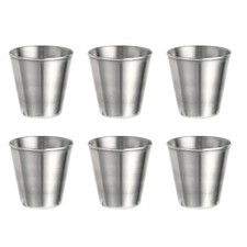 Stainless Steel Shot Glasses, 6pcs 80ml/2.8 OZ Clear for Bar Restaurants Home