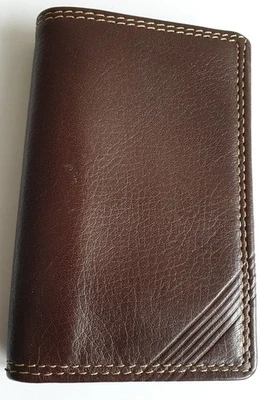 Portefeuille cartes photos cuir marron 11/7 cm tbeg - Photo 1/4