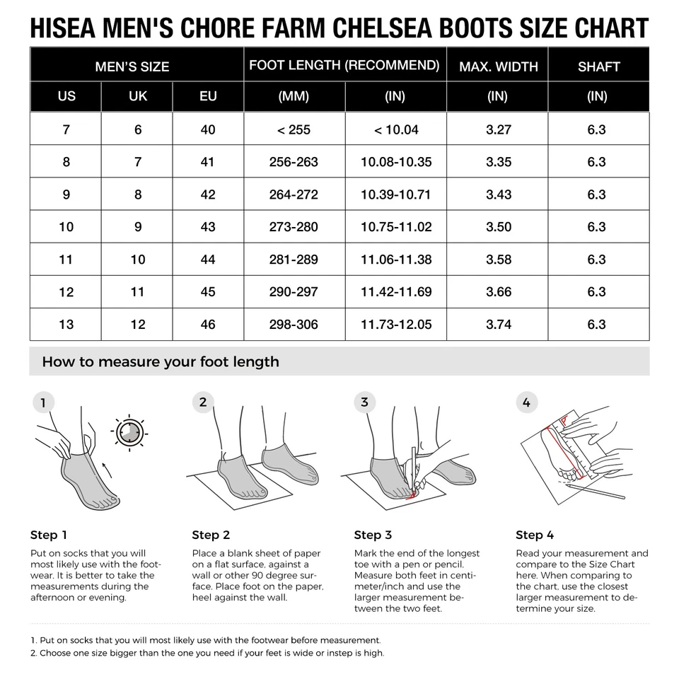 HISEA Men Chelsea Rain Boots Waterproof Garden Yard Mud Work Booties Black-US 9 - Image 2 of 4