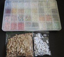 Mixed Lot Assorted Alphabet Letter Beads Plastic Wooden Words Jewelry Crafts