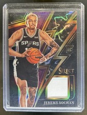 2022-23 Panini Select Jeremy Sochan Sparks RC Jersey Purple Prizm #/99 Spurs