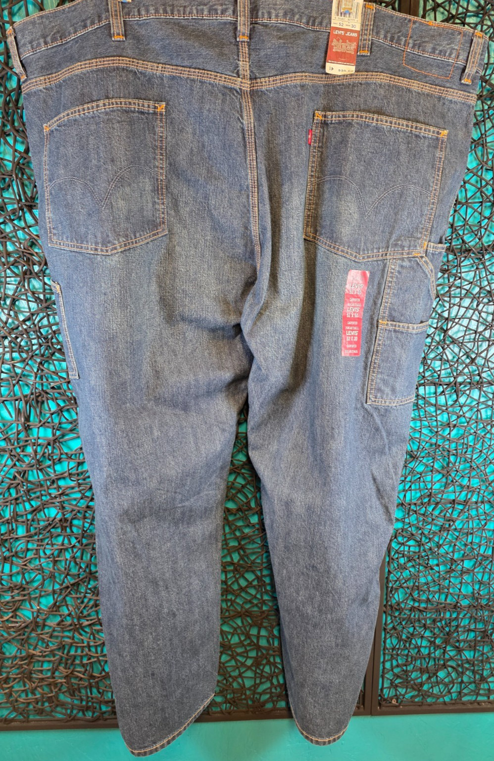 VTG LEVI'S CARPENTER JEANS BIG MENS 52X30 LOOSE STRAIGHT ZIP FLY 2005 RETRO NEW thumbnail 6