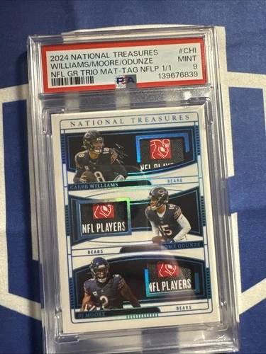 2024 National Treasures Caleb Williams Rome Odunze DJ Moore Players Tag 1/1 🔥