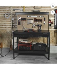 Workbench Work Bench Light Garage Home Workshop WORKPRO Tool Storage Wood Table