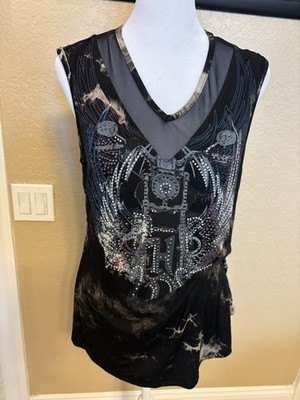 Harley Davidson Women s Graphic Sleeveless Top, Stretch, Edgy, M-L, Read