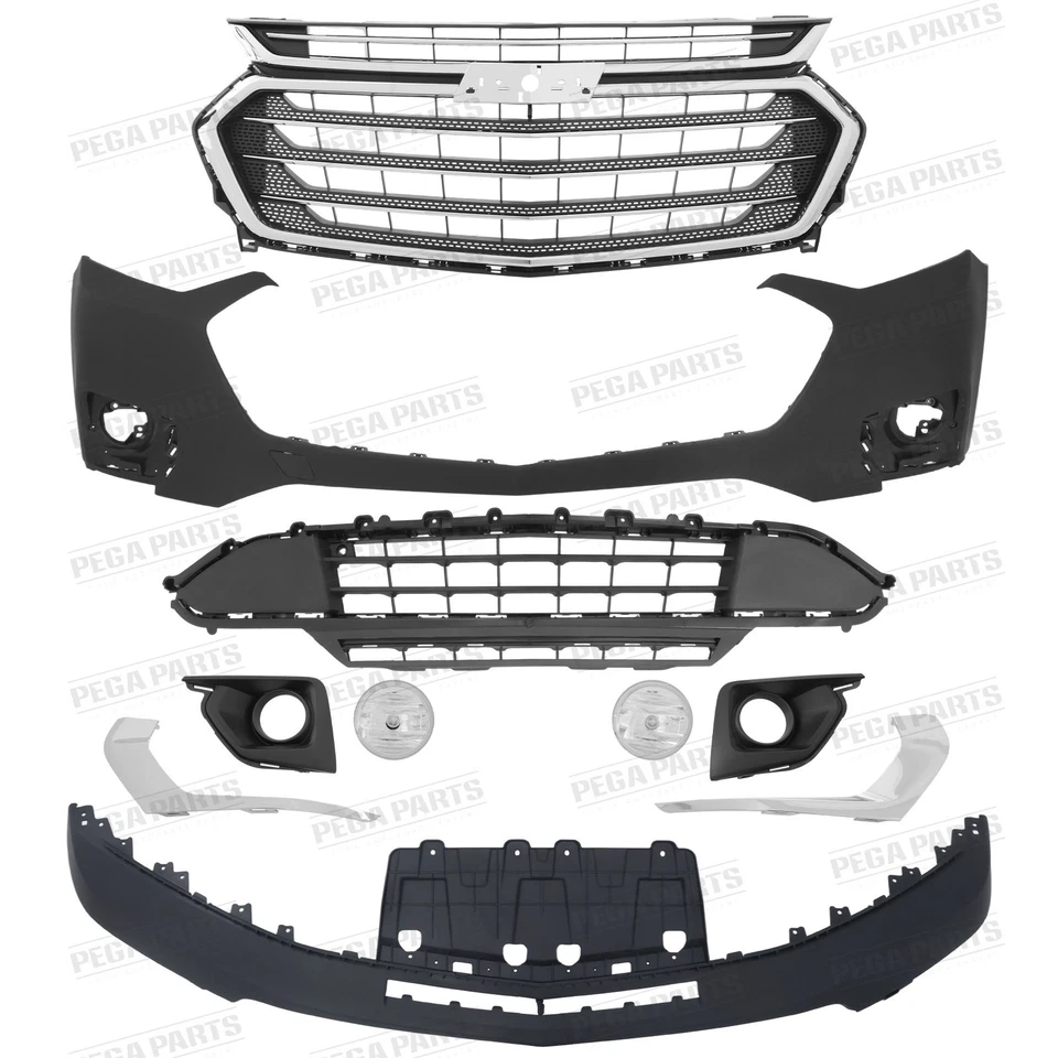 Front Bumper Grille Grill Assembly for 2018-2021 Chevy Traverse w/ Fog Lights Foto 3 de 4
