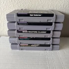 5 Games SNES lot Super Bomberman Rise Of The Robots Bass Masters Vegas Caesars
