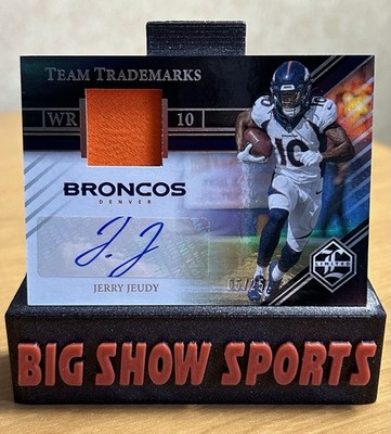2023 Panini Limited Jerry Jeudy Team Trademarks Patch/Auto /25 #TSM-JJ Broncos