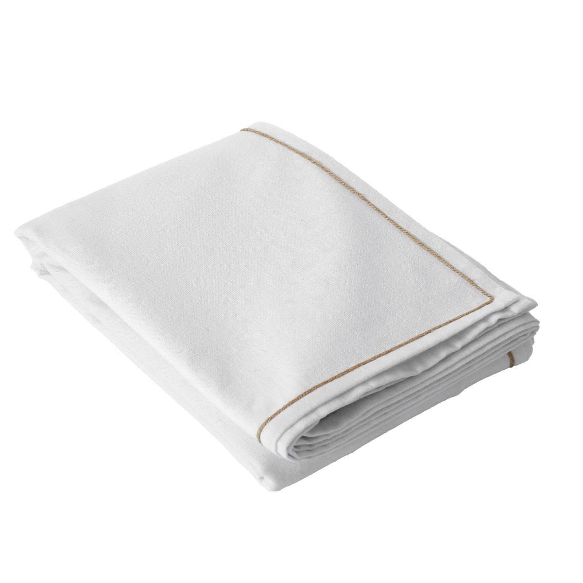 Nappe de table blanche Lina 140x240 cm en coton lavable pour salle à manger