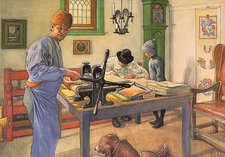 Carl Larsson My Acid Workshop 1910 17"x 22" Archival Art Print