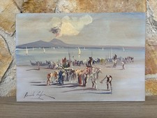 Quadro -Golfo Di Napoli- dipinto a olio su tavoletta