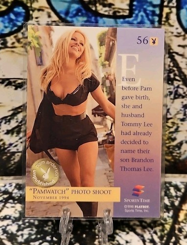 PAM ANDERSON Nov 1994 Pamwatch #56 Unpublished 1996 Sports Time w/ 1 Silver Bar - Picture 2 of 3