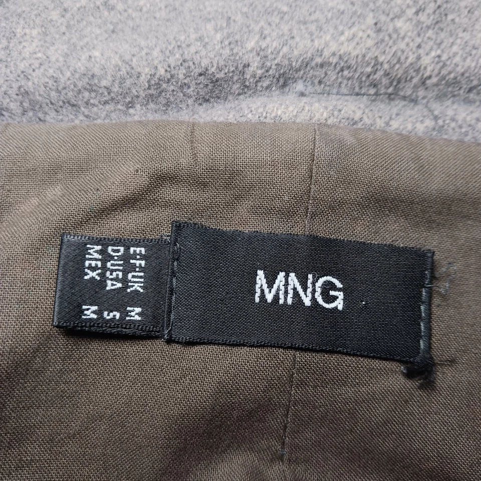 Gabardina militar vintage mango MNG lana mujer talla S gris avena tweed Foto 4 de 4