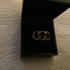 18ct gold amethyst and diamond ring