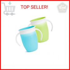 Munchkin  Miracle  360 Trainer Sippy Cup with Handles, Spill Proof, 7 Ounce, 2 P