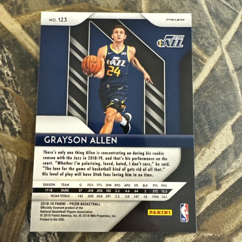 2018-19 Prizm Grayson Allen Red White Blue Prizm Rookie RC #123 Jazz - Picture 2 of 3