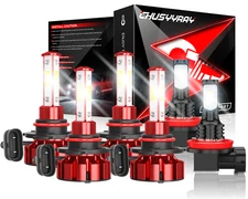 9005 9006 H11 LED Combo Headlight High Low Beam Bulbs White Fog Light Kit 6Pcs