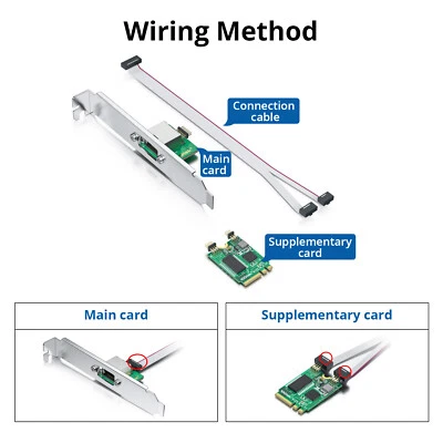 10GTEK M.2 A+E Key 2.5G Gigabit Ethernet Network Card, 18-cm cable length