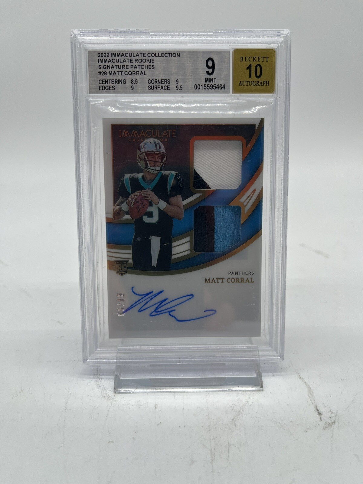 Matt Corral Panini Immaculate Collection Immaculate Signature Patches Rookie #ISPMCO Base