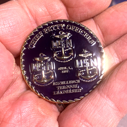 CHIEF PETTY OFFICER USN Challenge Coin "1893" EXCELLENCE THROUGH LEADERSHIP - Picture 3 of 12