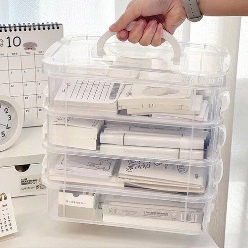 4Layer Storage Organizer Box Multi Compartment Storage Container for Home Office - Picture 4 of 16